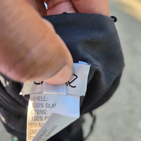 Cache Vtg 90s Y2K Fairy Silk Seqins Evening Gown 8 Multicolor Print Maxi Dress - Picture 10 of 12